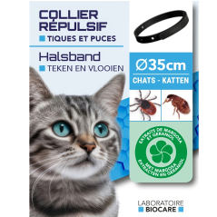 Collier répulsif ajustable anti-tiques et anti-puces pour chat