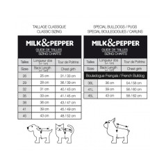 T-Shirt Milk & Pepper  Bianca table des mesures