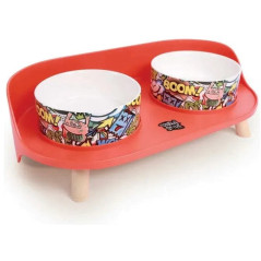 Double gamelle surélevée multicolore pour chien – soulage les cervicales et améliore la posture