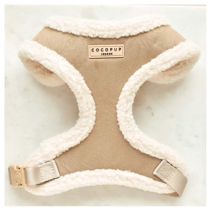 Harnais Cocopup beige doublé fourrure pour chien