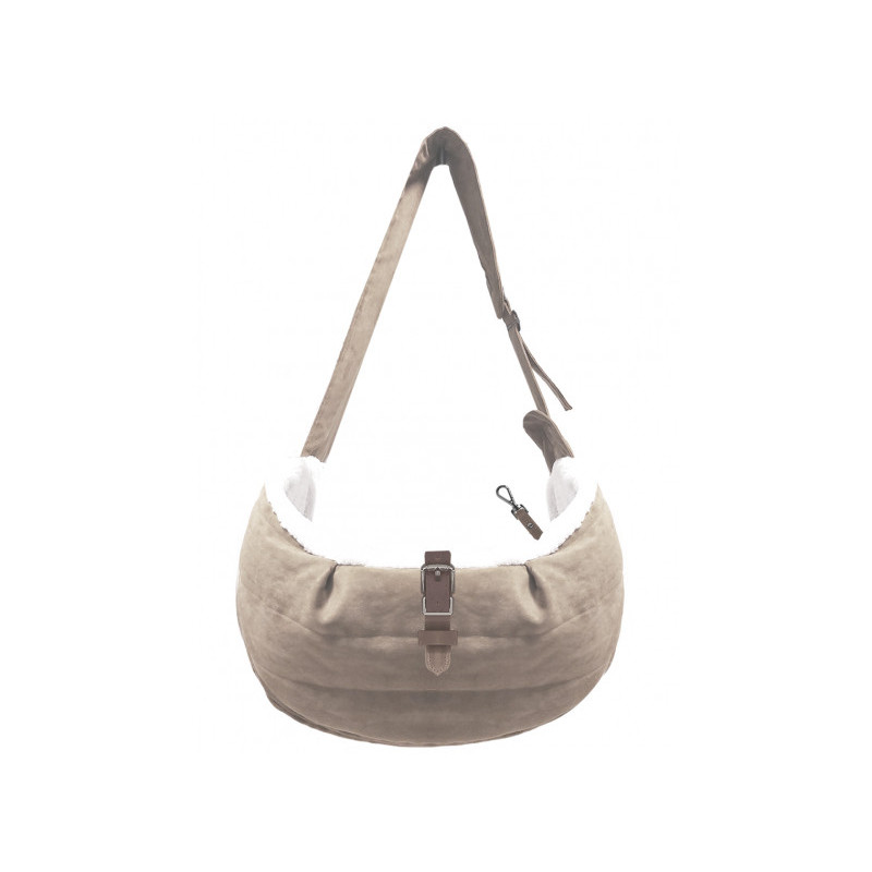 Sac ventral Milk&Pepper en suédine taupe avec doublure fourrure écru-baltazar Sac ventral Milk&Pepper en suédine taupe avec doublure fourrure écru-baltazar