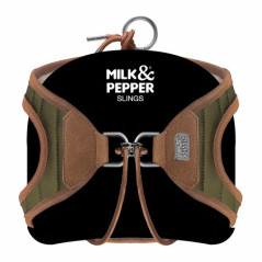 Détail suédine et métal titane Harnais Slings Milk&Pepper