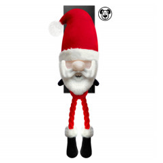 Jouet Daddy Père Noël pour chien-peluche avec jambes en cordage rouge