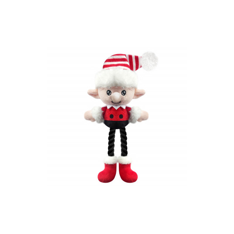 Jouet Jacoby Lutin de Noël Milk&Pepper pour chien 22 cm – doudou lutin avec jambes en corde noire Jouet Jacoby Lutin de Noël Milk&Pepper pour chien 22 cm – doudou lutin avec jambes en corde noire
