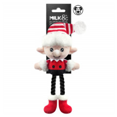 Doudou Jacoby Lutin de Noël Milk&Pepper avec jambes en corde noire
