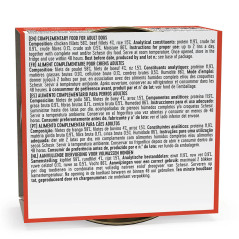 Étiquette ingrédients Schesir Dog Poulet avec Bœuf 150 g en gelée, composition détaillée de la nourriture pour chien