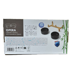 bol en céramique noir M-Pets Opera bambou