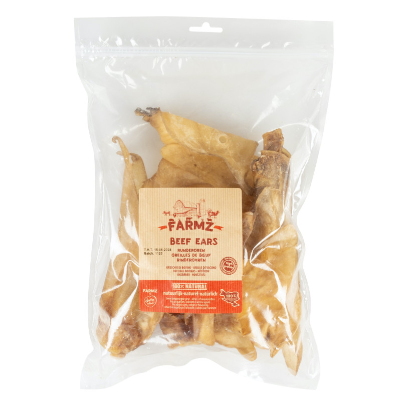 sachet d'oreilles de boeuf pour chien friandise naturelle