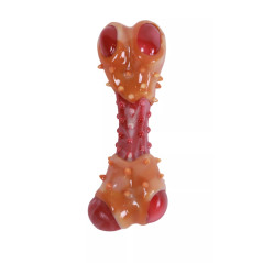 Os à mâcher M-Pets Carnivore Meaty Bone goût bacon pour chien, jouet texturé