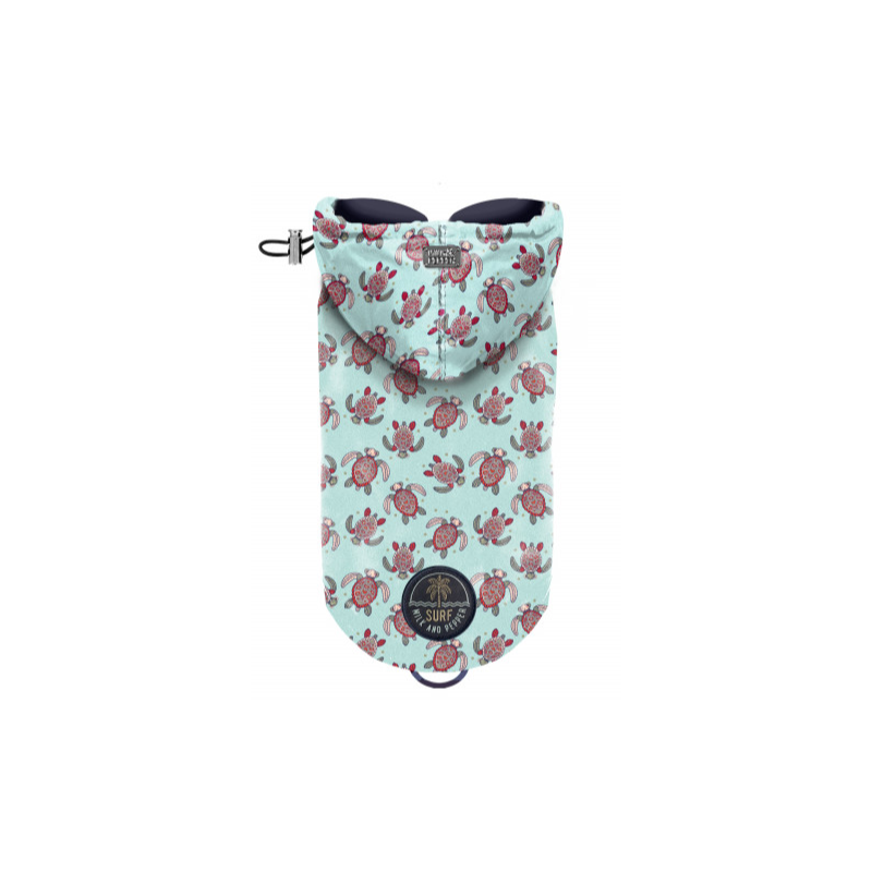 Imperméable Milk&Pepper Teiki vert d’eau imprimé tortues pour chien Imperméable Milk&Pepper Teiki vert d’eau imprimé tortues pour chien