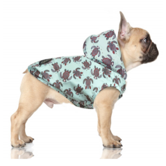 Chien portant imperméable Milk&Pepper Teiki vert tortues