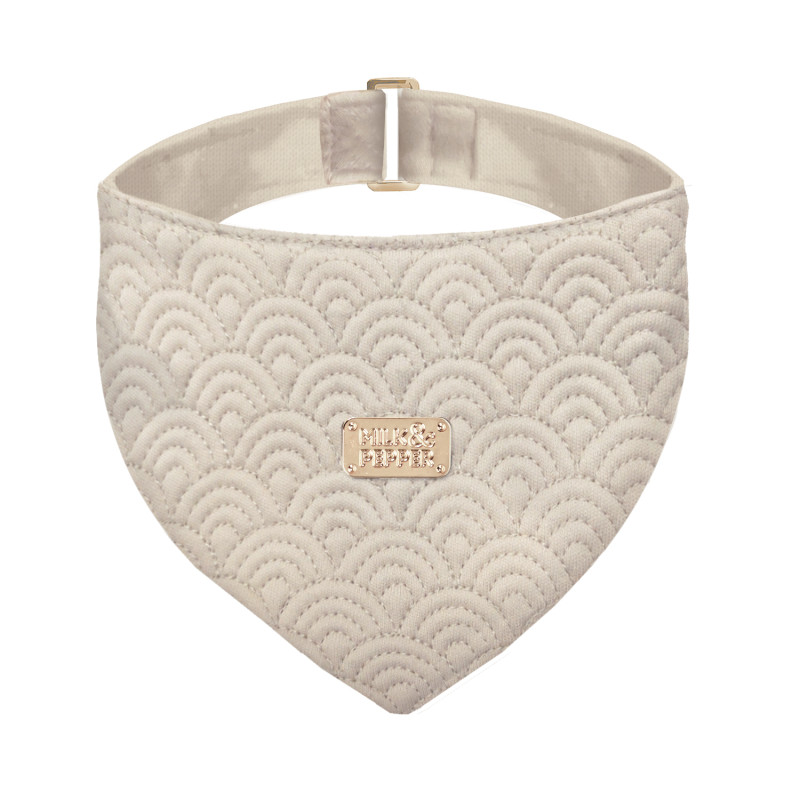 Bandana Milk&Pepper Kimi boutis taupe pour chien Bandana Milk&Pepper Kimi boutis taupe pour chien