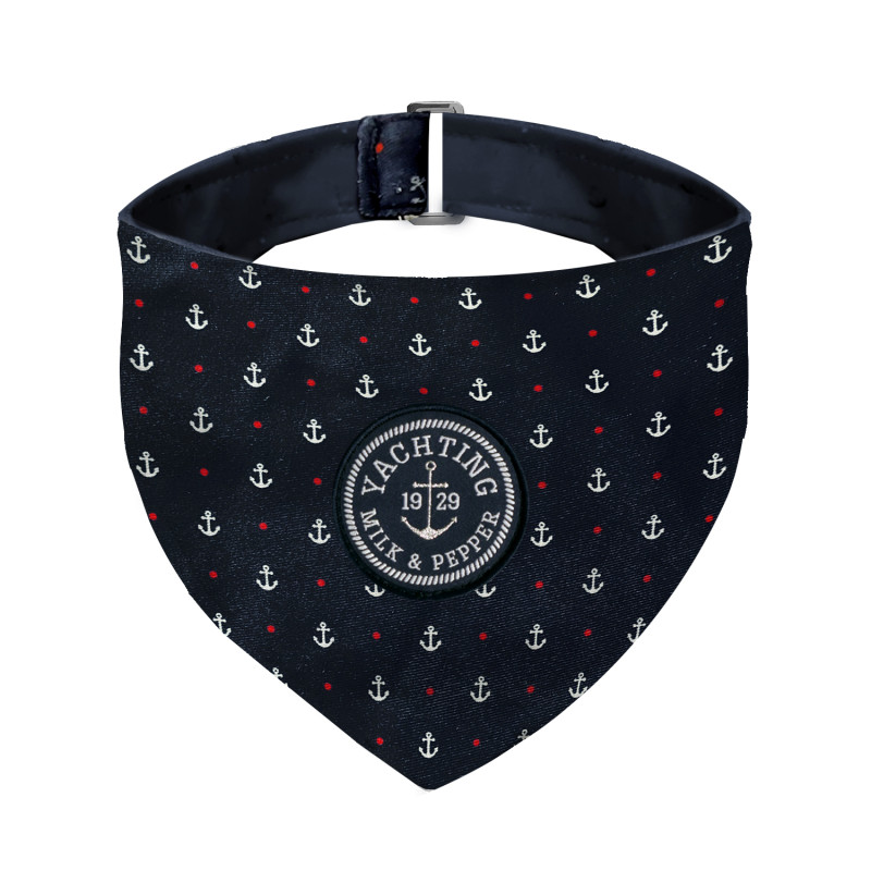 Bandana Milk&Pepper Kelig marine encre blanche pour chien Bandana Milk&Pepper Kelig marine encre blanche pour chien