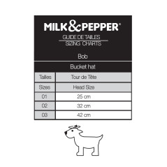 Guide des tailles bob Milk&Pepper Sumba pour chien