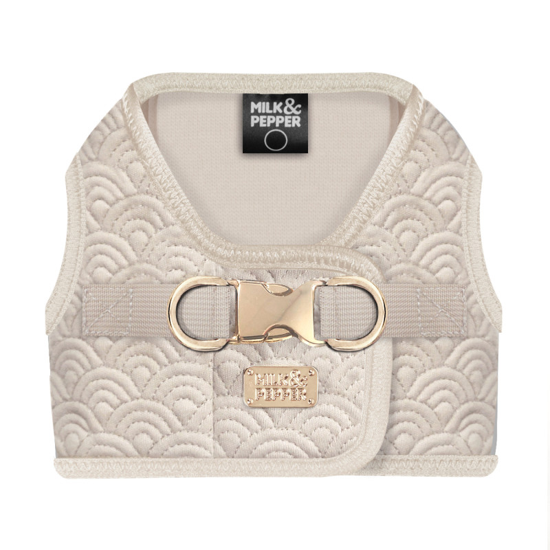 Harnais jacket Milk&Pepper Fuji Boutis taupe pour chien Harnais jacket Milk&Pepper Fuji Boutis taupe pour chien