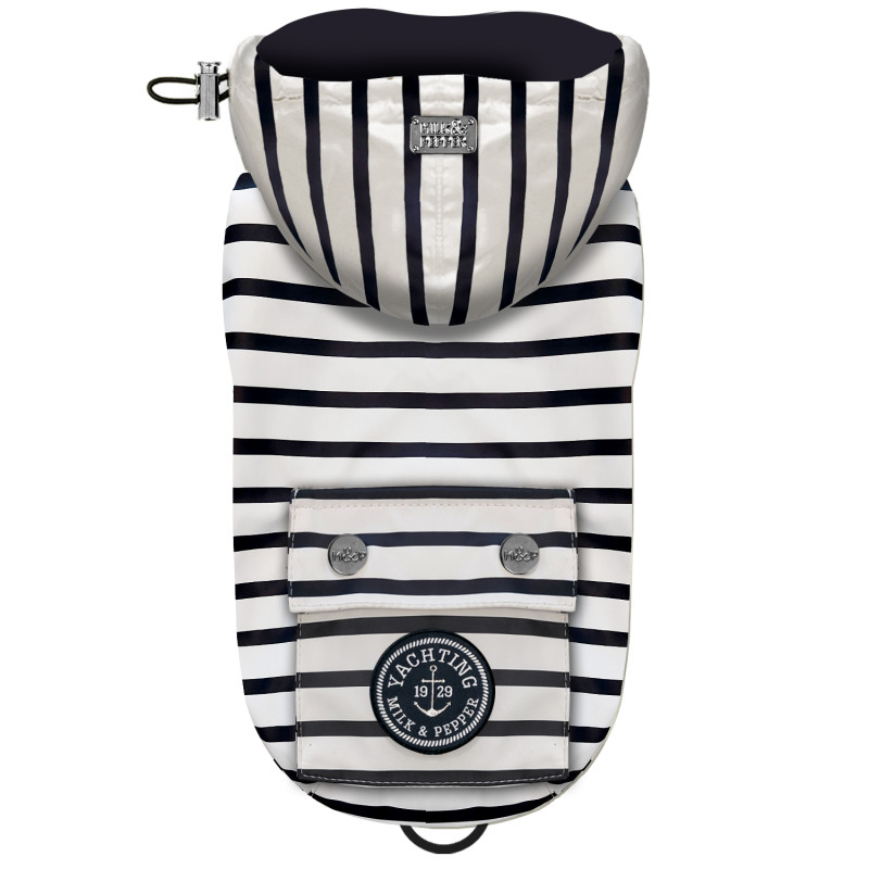 Imperméable Milk&Pepper Babord rayé écru marine pour chien Imperméable Milk&Pepper Babord rayé écru marine pour chien