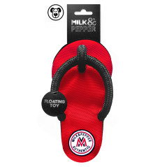 Jouet chien Milk&Pepper tong rouge présentation produit complet