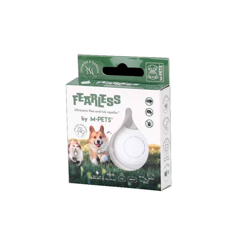 Répulsif ultrasonique M-PETS FEARLESS anti-puces et anti-tiques pour chien et chat Répulsif ultrasonique M-PETS FEARLESS anti-puces et anti-tiques pour chien et chat