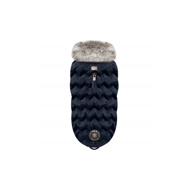 Milk & Pepper Tamara Doudoune Ajustable Bleu Marine / Fourrure Beige – vue principale