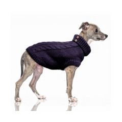 Milk & Pepper Judith Pull Torsade Iris – porté par un chien