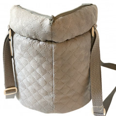 Sac de transport suédine pour chien, doux, élégant et fait main. Idéal petits chiens. 3 tailles. Broderie prénom dispo.