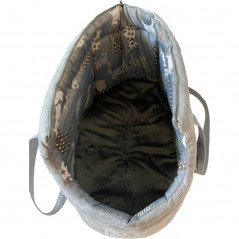Sac de transport pour chiens artisanale en suédine grise 3 tailles disponibles